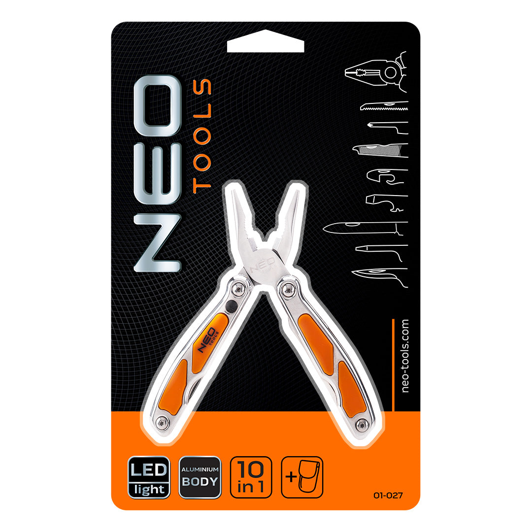 Multifunkčné MiniTool, 10 prvkov, s LED od NEO TOOLS nájdeš na naravis.sk