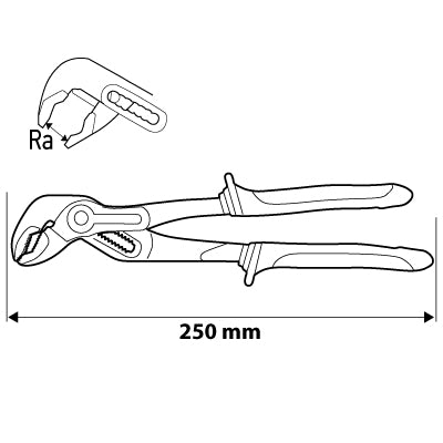 Kliešte na potrubie 250 mm, rozsah 0-42 mm od NEO TOOLS nájdeš na naravis.sk