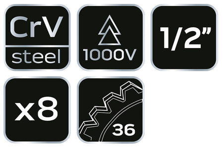 Nástrčné kľúče 1000V, 8 ks. od NEO TOOLS nájdeš na naravis.sk