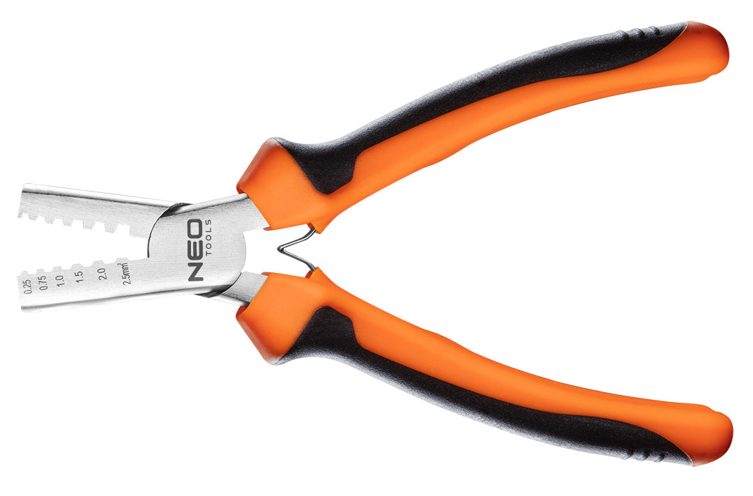 Kliešte na krimpovanie koncoviek 0.25-2.5 mm2 (15-9 AWG), 140 mm od NEO TOOLS nájdeš na naravis.sk