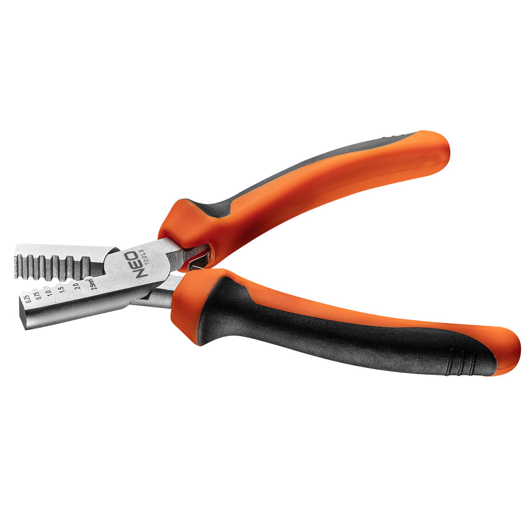 Kliešte na krimpovanie koncoviek 0.25-2.5 mm2 (15-9 AWG), 140 mm od NEO TOOLS nájdeš na naravis.sk