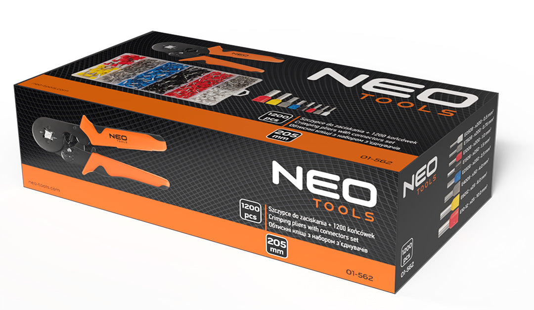 Krimpovacie kliešte 205 mm + 1200 objímok od NEO TOOLS nájdeš na naravis.sk