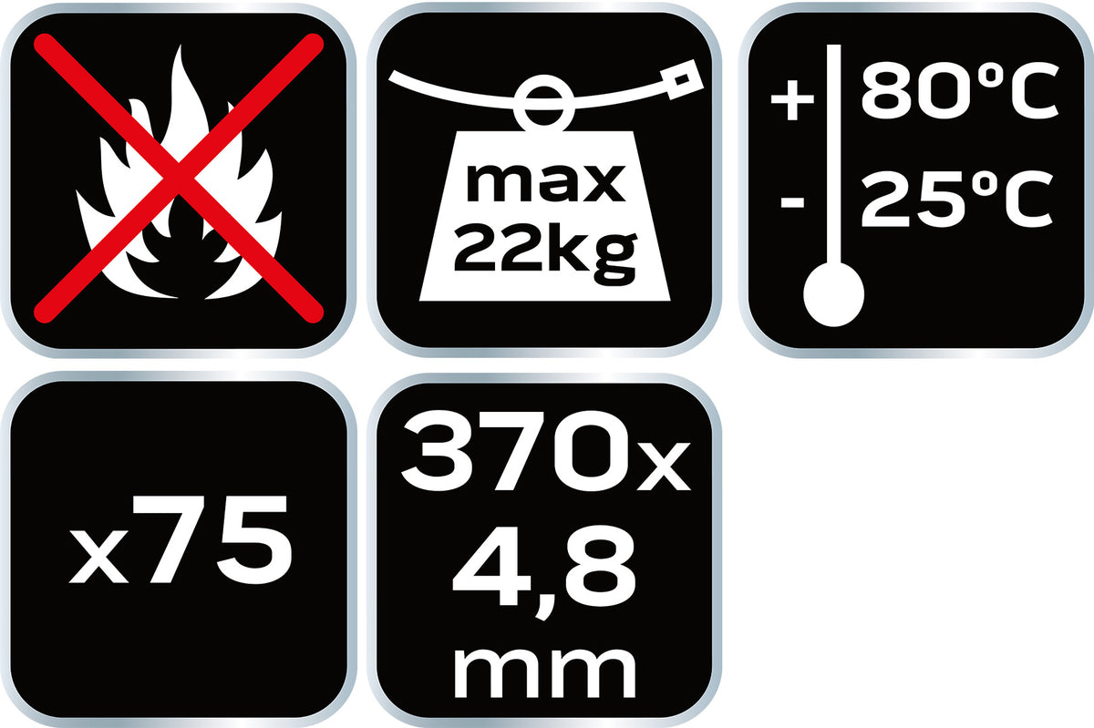 Sťahovacie pásky 4.8 x 370 mm, biely 75 ks od NEO TOOLS nájdeš na naravis.sk