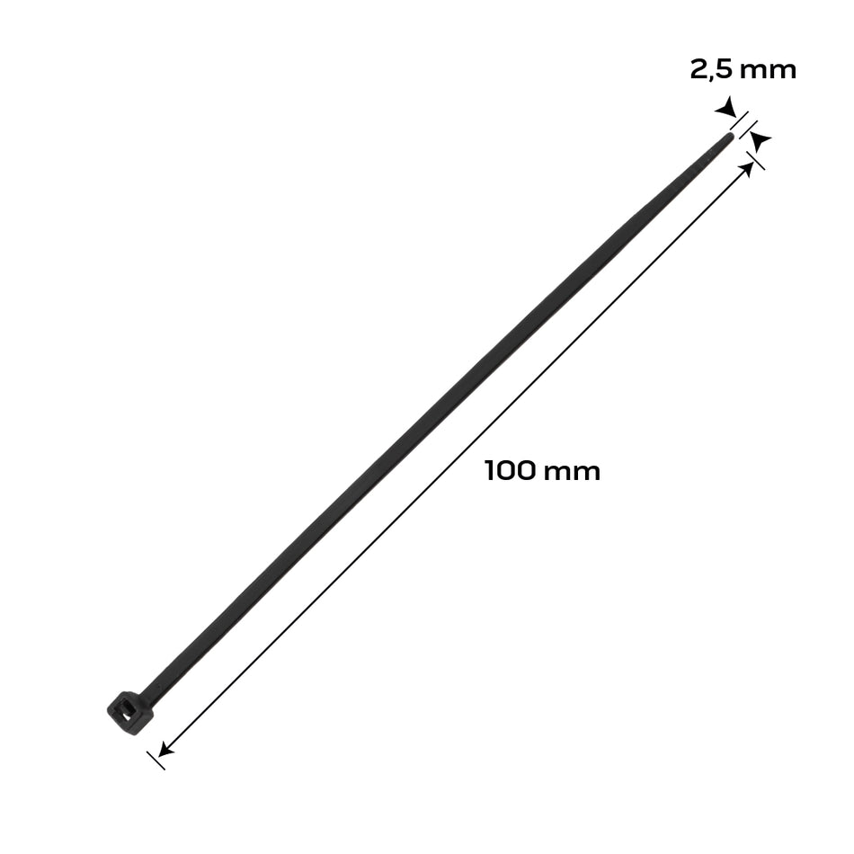Káblové pásky EXTREME 2,5 × 100 mm, čierne, 100 ks. od NEO TOOLS nájdeš na naravis.sk