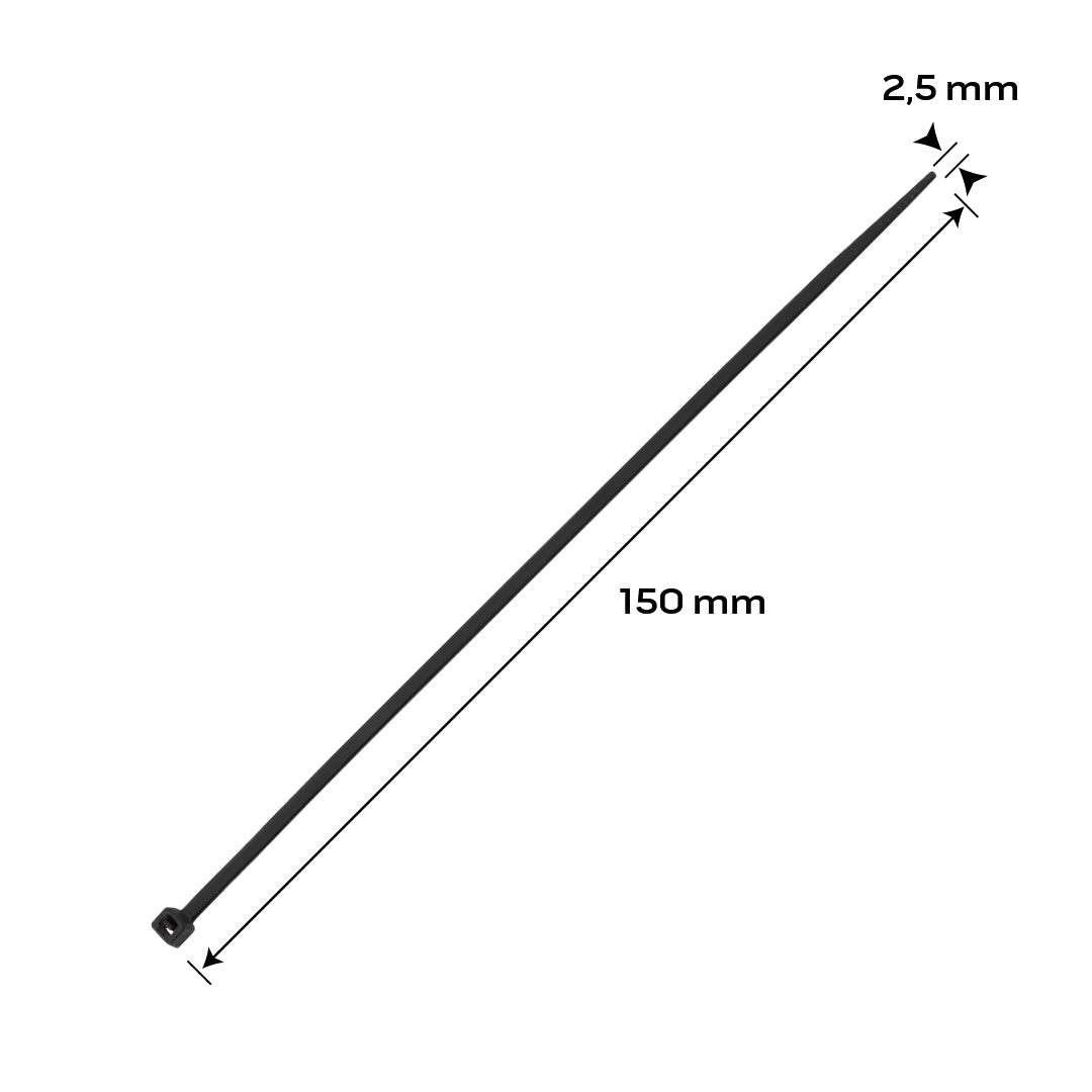 Káblové pásky EXTREME 2,5 × 150 mm, čierne, 100 ks. od NEO TOOLS nájdeš na naravis.sk