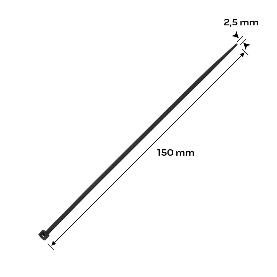 Káblové pásky EXTREME 2,5 × 150 mm, čierne, 100 ks. od NEO TOOLS nájdeš na naravis.sk