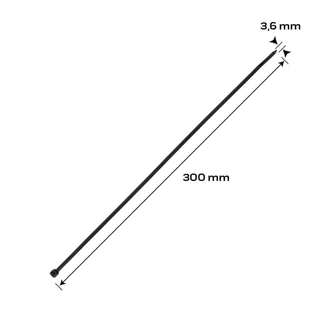 Káblové pásky EXTREME 3,6 × 300 mm, čierne, 100 ks. od NEO TOOLS nájdeš na naravis.sk