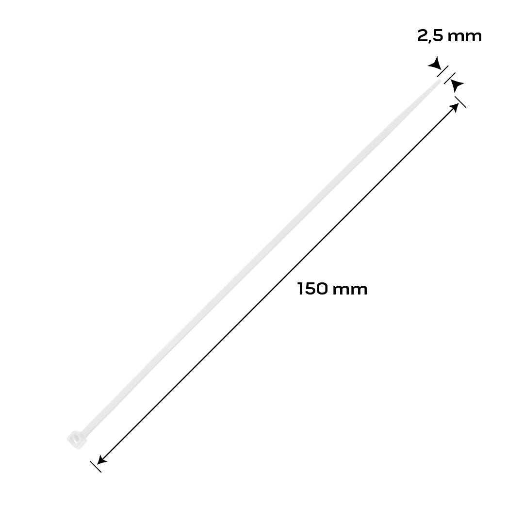 Káblové pásky EXTREME 2,5 × 150 mm, biele, 100 ks. od NEO TOOLS nájdeš na naravis.sk