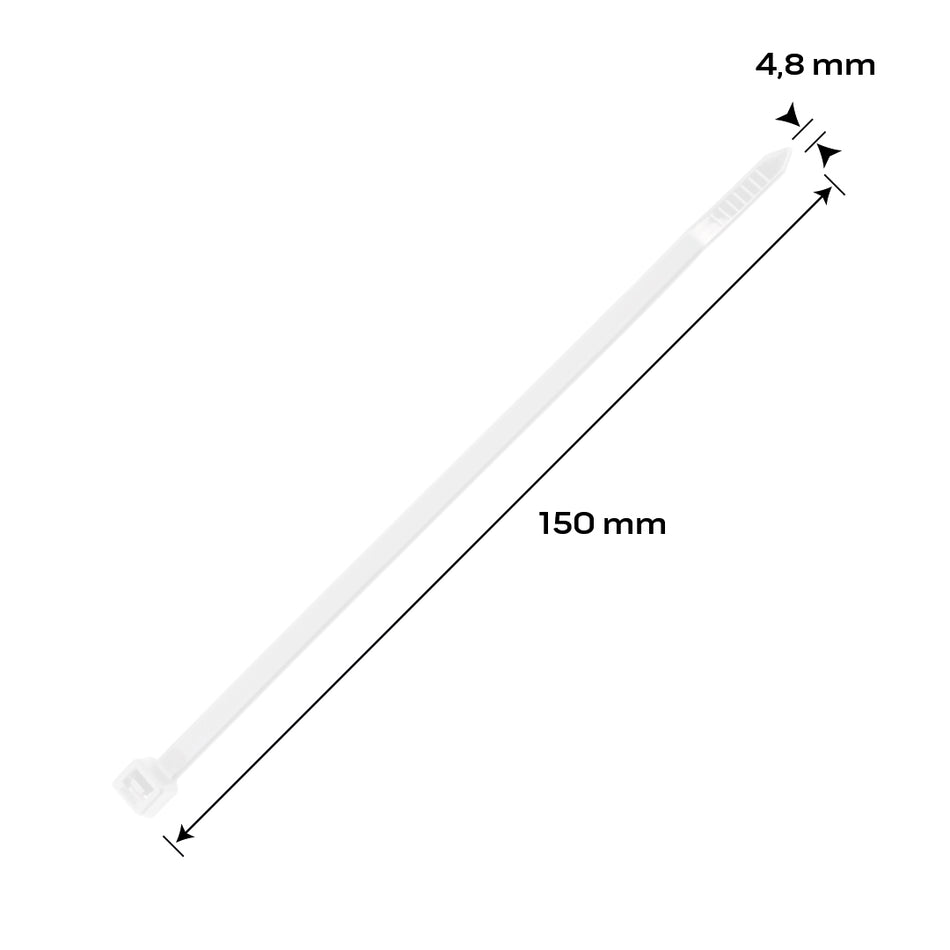 Káblové pásky EXTREME 4,8 × 150 mm, biele, 100 ks. od NEO TOOLS nájdeš na naravis.sk