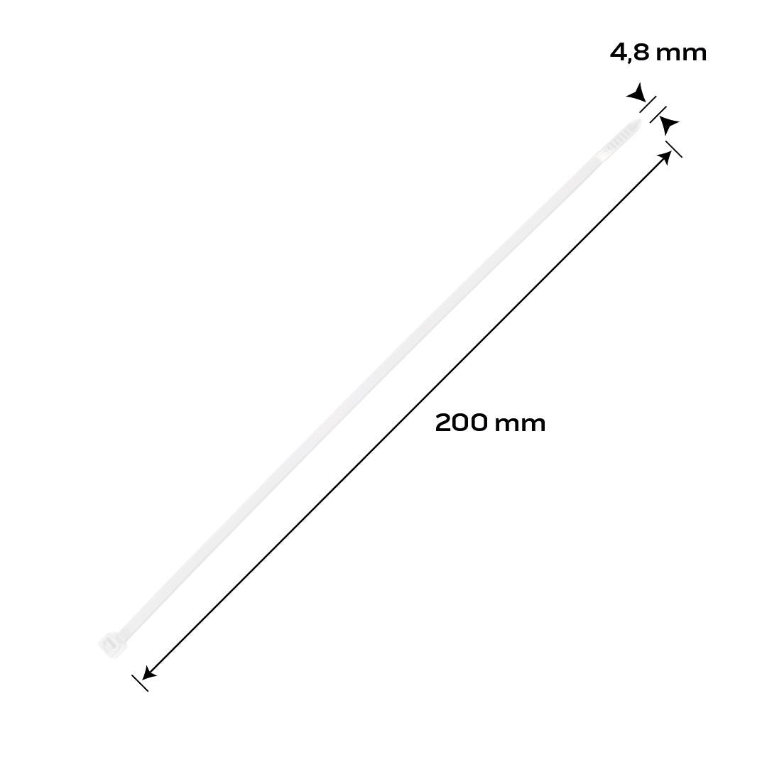 Káblové pásky EXTREME 4,8 × 200 mm, biele, 100 ks. od NEO TOOLS nájdeš na naravis.sk