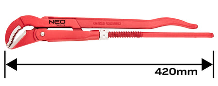 Kleště trubkové 45 st., 420 mm, 1.5" od NEO TOOLS nájdeš na naravis.sk