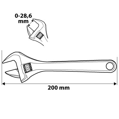 Nastaviteňý kľúč 200 mm, 0-29 mm od NEO TOOLS nájdeš na naravis.sk