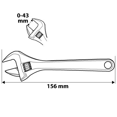 Nastaviteľný kľúč , krátky 156 mm, rozsah 0-43 mm od NEO TOOLS nájdeš na naravis.sk