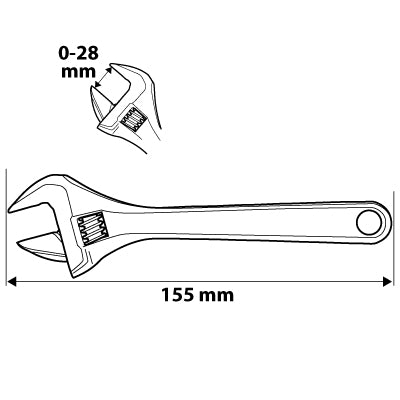 Nastaviteľný kľúč, rozsah 0-28 mm, dĺžka 155 mm od NEO TOOLS nájdeš na naravis.sk