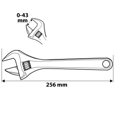 Nastaviteľný kľúč 256 mm, rozsah 0-43 mm od NEO TOOLS nájdeš na naravis.sk