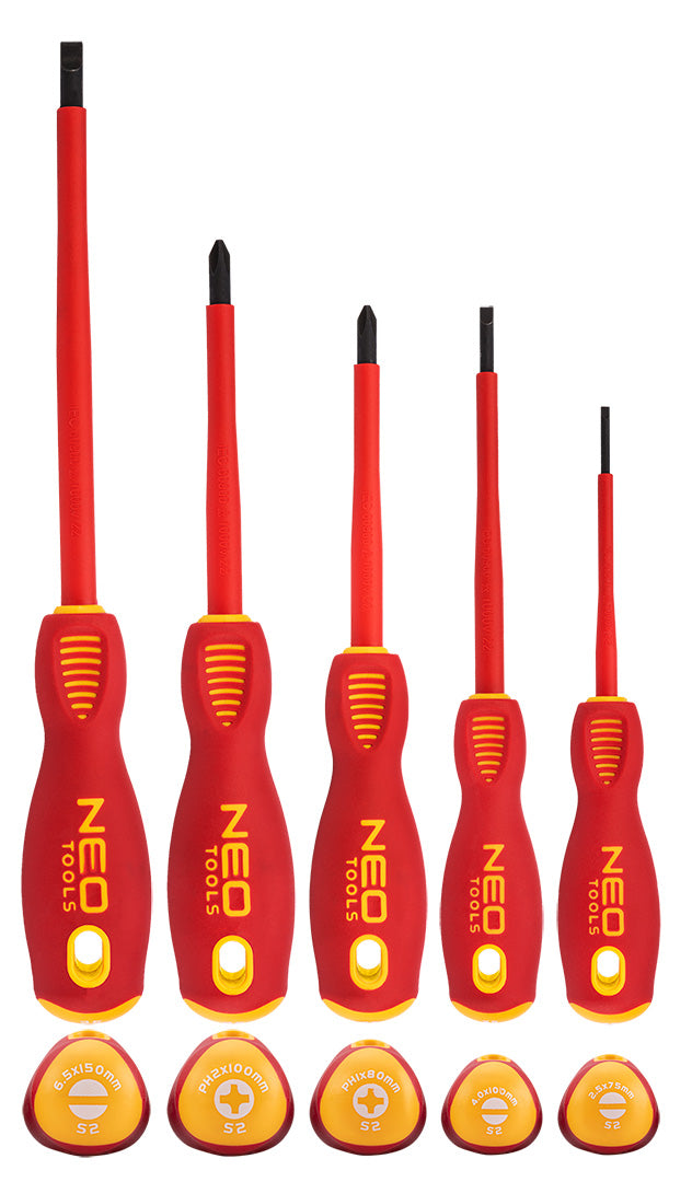Skrutkovače 1000 V, S2, sada 5 ks. Oceľ od NEO TOOLS nájdeš na naravis.sk