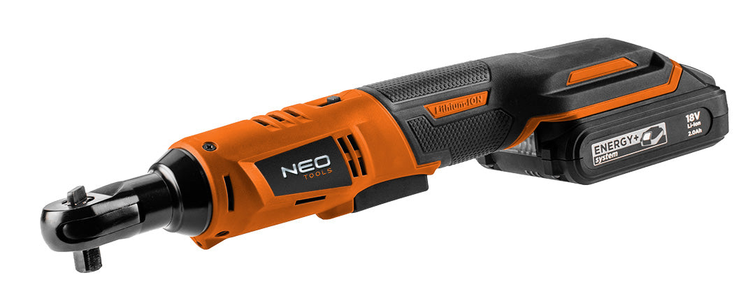 Energy+ 18V, Li-lon, 3/8" akumulátorová račňa, 1/2" adaptér bez batérie od NEO TOOLS nájdeš na naravis.sk