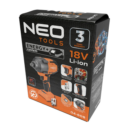 Bezkartáčový rázový kľúč 18 V, 850 Nm, ½", Energy+, bez batérie od NEO TOOLS nájdeš na naravis.sk
