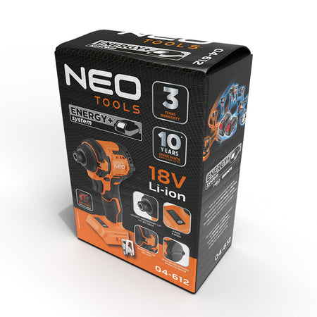 Bezkartáčový rázový uťahovák 18V, 300Nm, šesťhran ¼", kompaktný, Energy+, bez batérie od NEO TOOLS nájdeš na naravis.sk