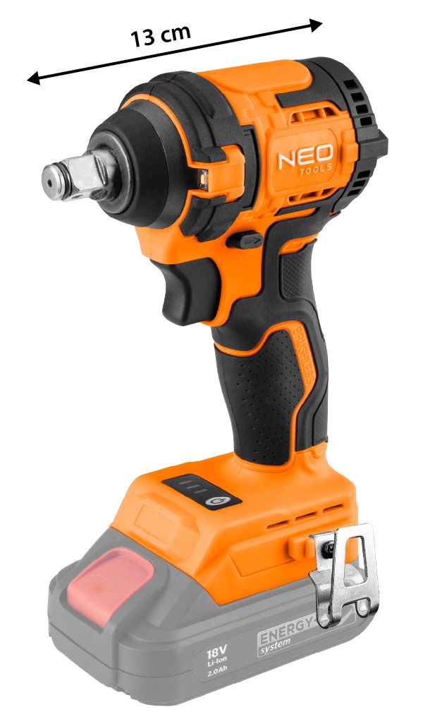 Bezkartáčový rázový kľúč 18 V, 350 Nm, ½", kompaktný, Energy+, bez batérie od NEO TOOLS nájdeš na naravis.sk