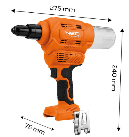 Nitovačka 18V E+, bez batérie od NEO TOOLS nájdeš na naravis.sk