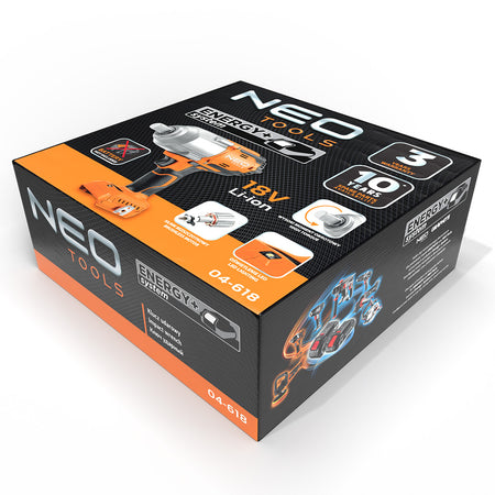Rázový kľúč, bezkartáčový. 1100Nm Akumulátorový náradie Energy+ 18V od NEO TOOLS nájdeš na naravis.sk