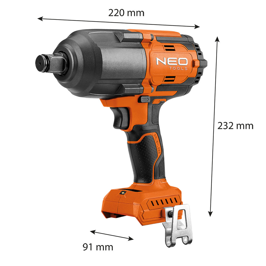Rázový kľúč, bezkartáčový. 1100Nm Akumulátorový náradie Energy+ 18V od NEO TOOLS nájdeš na naravis.sk