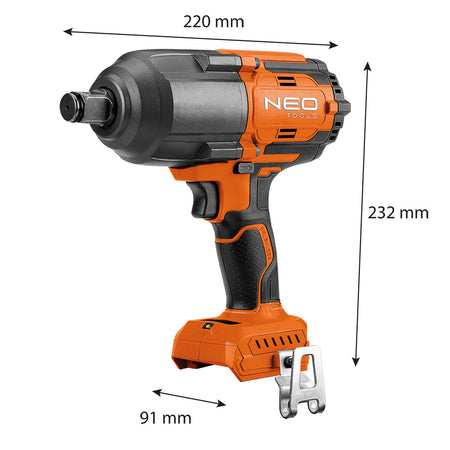 Rázový kľúč, bezkartáčový. 1100Nm Akumulátorový náradie Energy+ 18V od NEO TOOLS nájdeš na naravis.sk