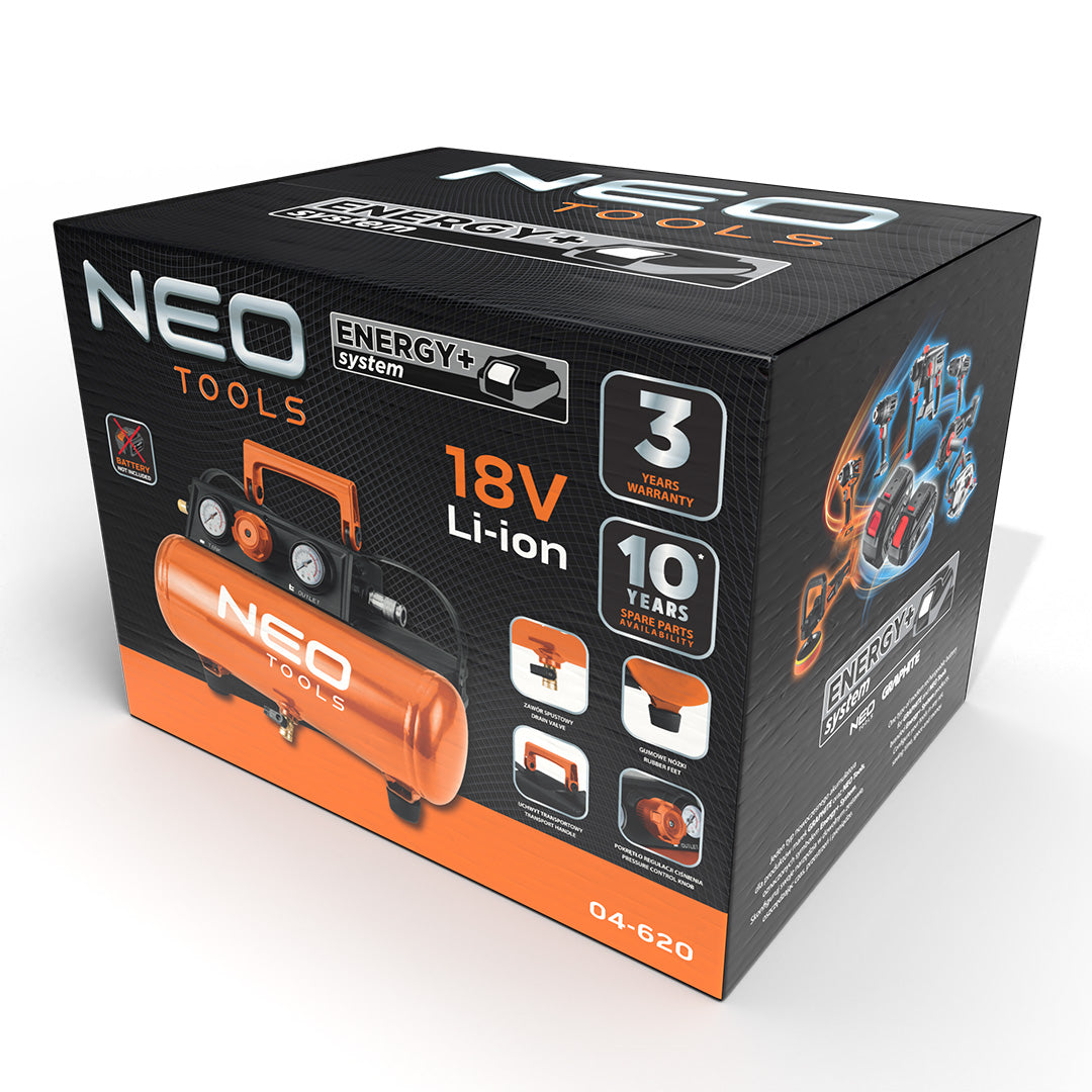 Kompresor 8 bar 3,8 l, bez batérie od NEO TOOLS nájdeš na naravis.sk