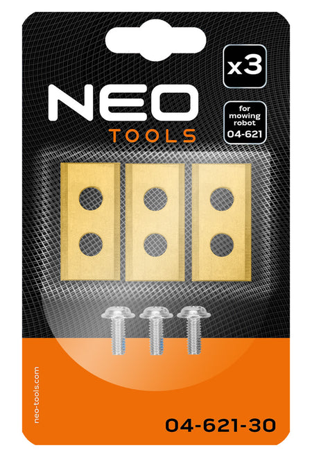 Sada titánom potiahnutých nožov pre robotickú kosačku 04-621 3 ks. od NEO TOOLS nájdeš na naravis.sk