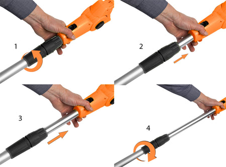 Záhradné náradie 2 v 1 s predlžovacím ramenom: reťazová píla 750 W 250 mm + nožnice na živý plot 550 W 460 mm od NEO TOOLS nájdeš na naravis.sk