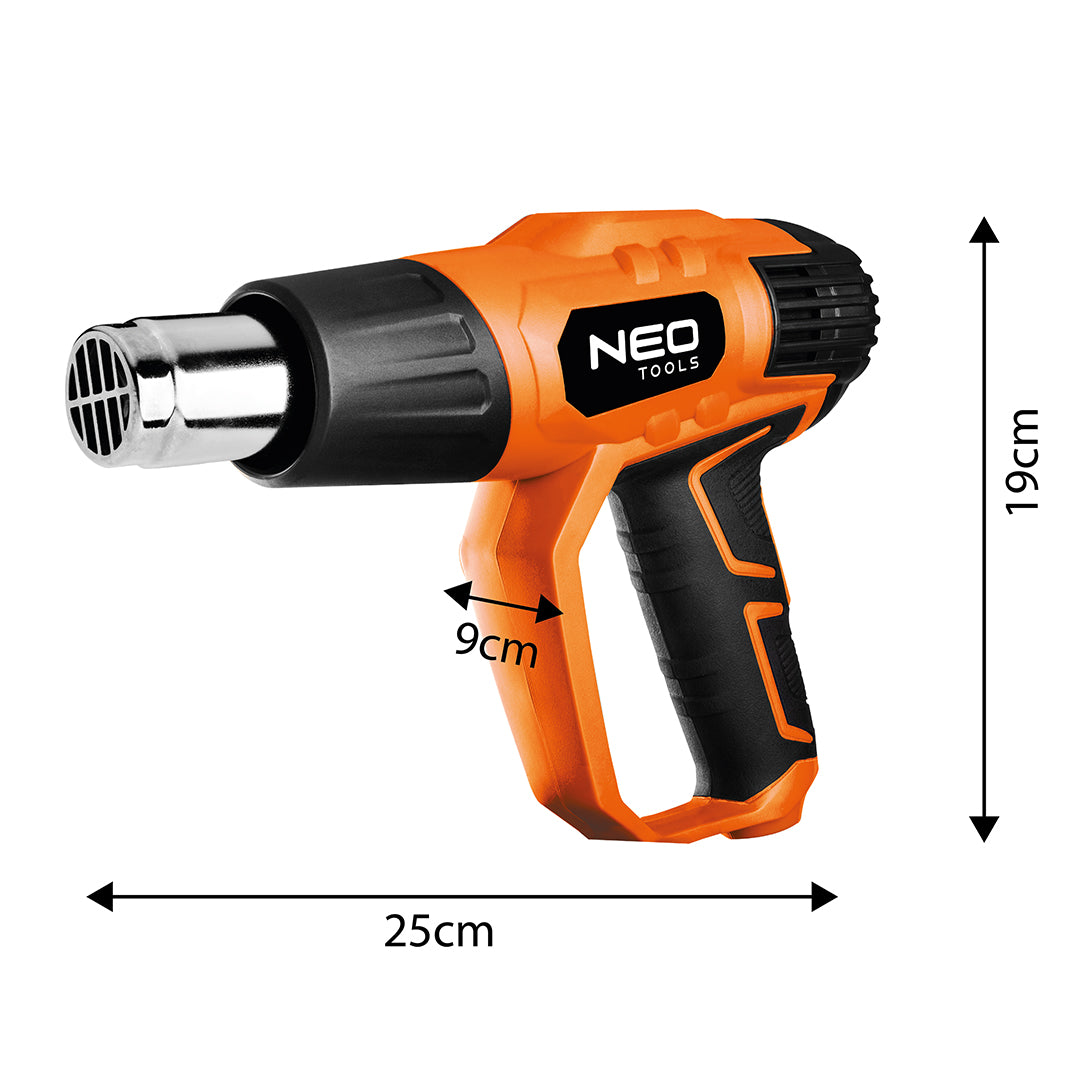 Teplovzd. pištoľ, 2000 W, tep. rozsah: I: 50ºC, II: 70-600ºC od NEO TOOLS nájdeš na naravis.sk