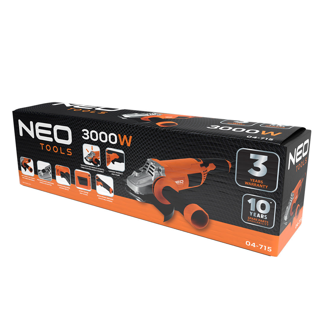 Uhlová brúska 3000W, 230mm od NEO TOOLS nájdeš na naravis.sk