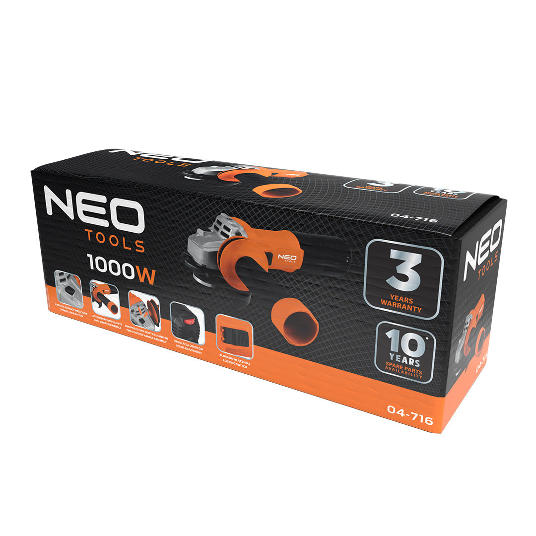Uhlová brúska 1000W, 125 mm od NEO TOOLS nájdeš na naravis.sk