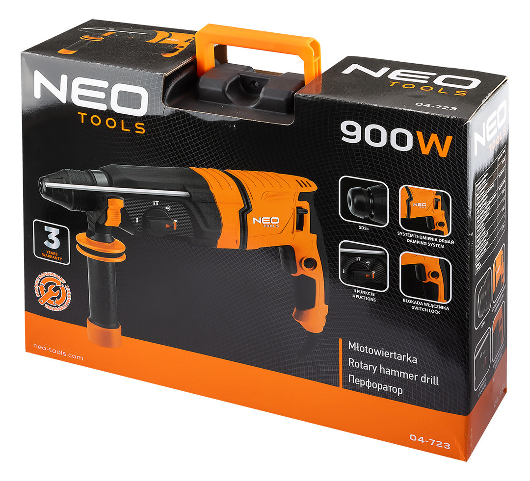 Vŕtacie kladivo 900W, SDS+ od NEO TOOLS nájdeš na naravis.sk