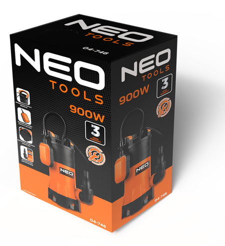 Ponorné čerpadlo na špinavú vodu 900W, 16000l/h od NEO TOOLS nájdeš na naravis.sk