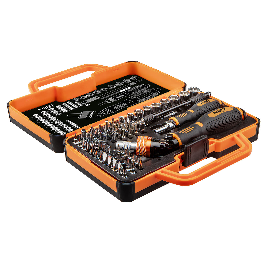 Skrutkovacie nástavce so skľučovadlom 69 ks od NEO TOOLS nájdeš na naravis.sk