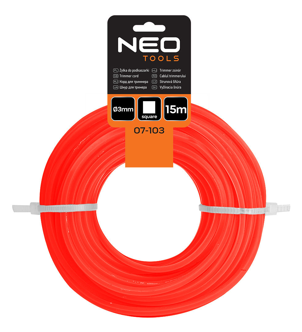 Strihacia šnúra, štvorcová 3 mm, dĺžka 15 m od NEO TOOLS nájdeš na naravis.sk