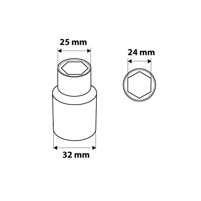 Šesťhranný nástavec 1/2", 24 mm od NEO TOOLS nájdeš na naravis.sk