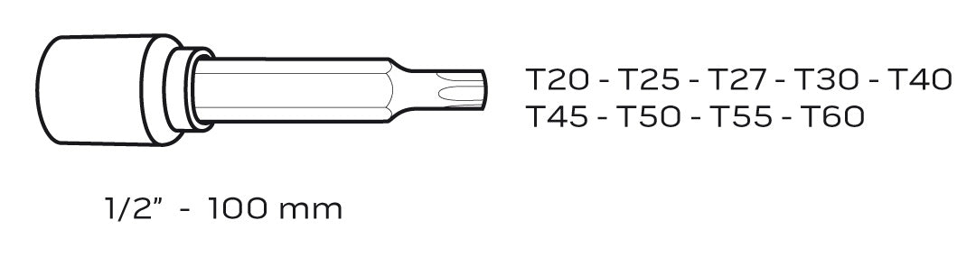 Gola sada 1/2" torx 100mm, 9 ks sada od NEO TOOLS nájdeš na naravis.sk
