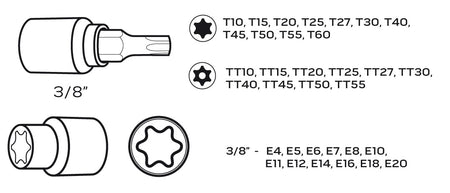 Bity Torx 3/8 "sada 34 ks od NEO TOOLS nájdeš na naravis.sk