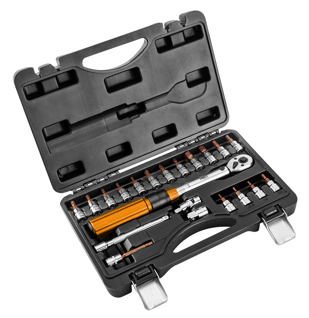 Momentový kľúč 1/4 ", 5-25 Nm, sada 21 ks od NEO TOOLS nájdeš na naravis.sk