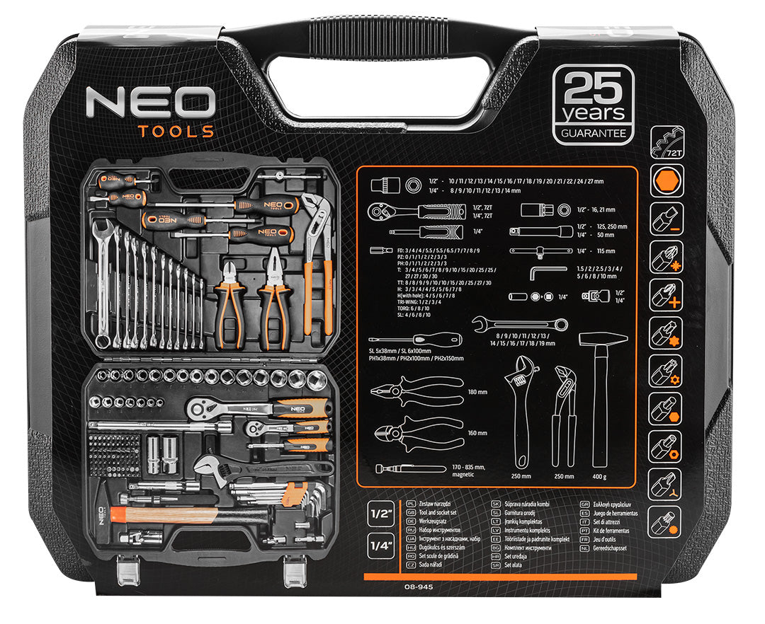 Súprava náradia, 143 položiek od NEO TOOLS nájdeš na naravis.sk
