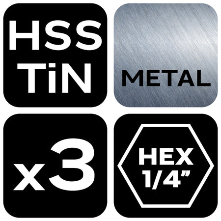 Sada stupňovitých vrtákov HSS TiN, 3-20 mm, šesťhran, 3 ks. od NEO TOOLS nájdeš na naravis.sk