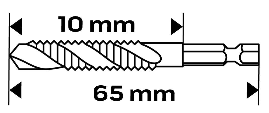 HSS TiN závitový vrták, M3x0,5 mm, Hex od NEO TOOLS nájdeš na naravis.sk