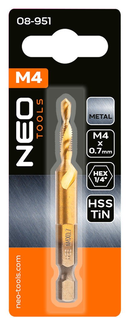 HSS TiN závitový vrták, M4x0,7 mm, Hex od NEO TOOLS nájdeš na naravis.sk