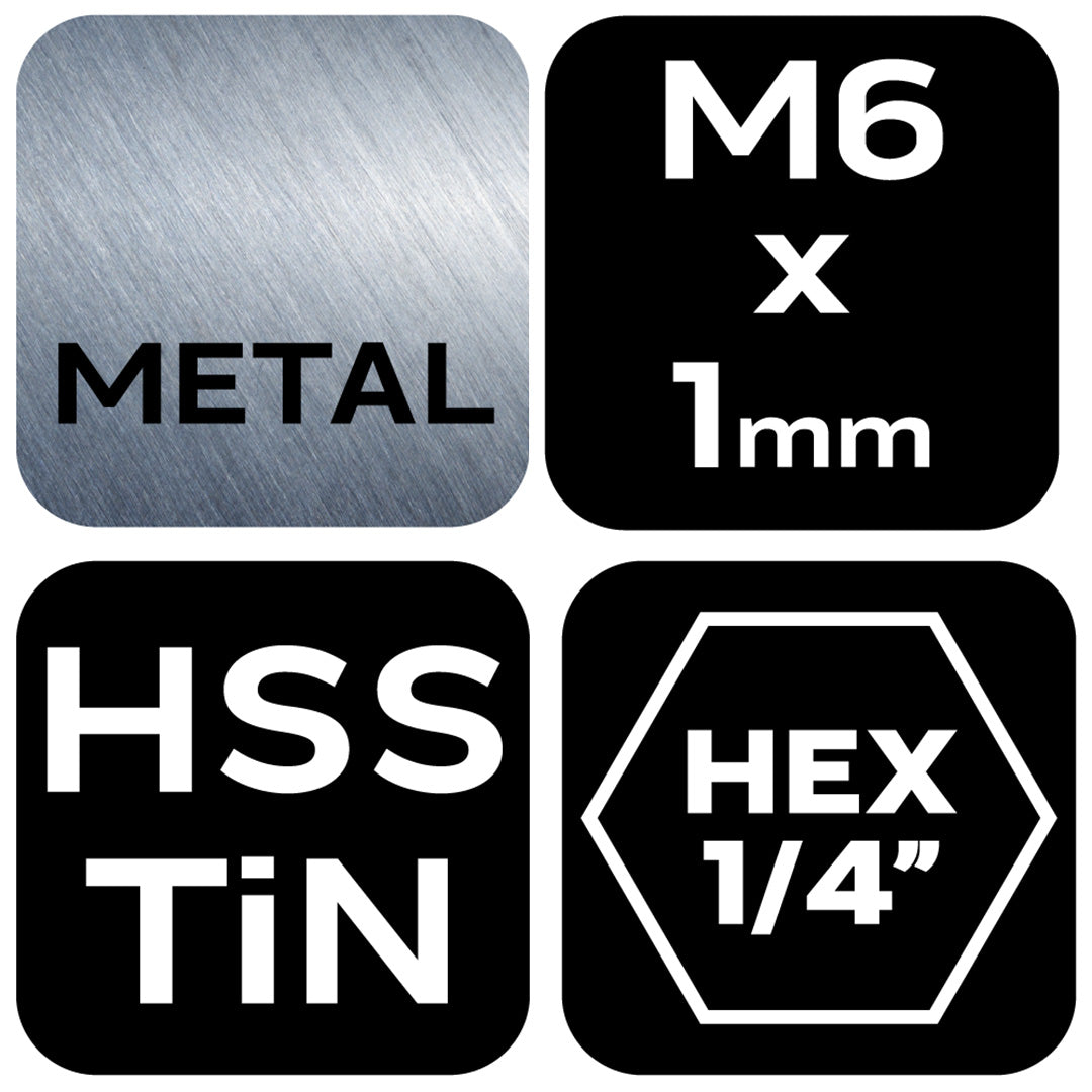 HSS TiN závitový vrták, M6x1 mm, Hex od NEO TOOLS nájdeš na naravis.sk