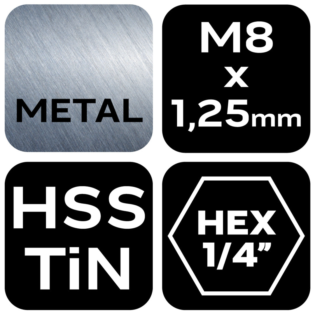 HSS TiN závitový vrták, M8x1,25 mm, Hex od NEO TOOLS nájdeš na naravis.sk