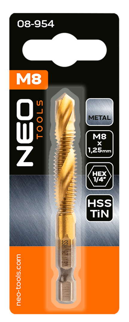 HSS TiN závitový vrták, M8x1,25 mm, Hex od NEO TOOLS nájdeš na naravis.sk