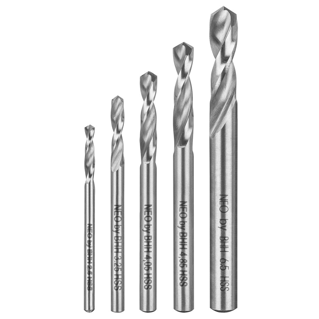 Vrtáky na nity, HSS, 2,5 - 6,5 mm, sada 5 ks od NEO TOOLS nájdeš na naravis.sk